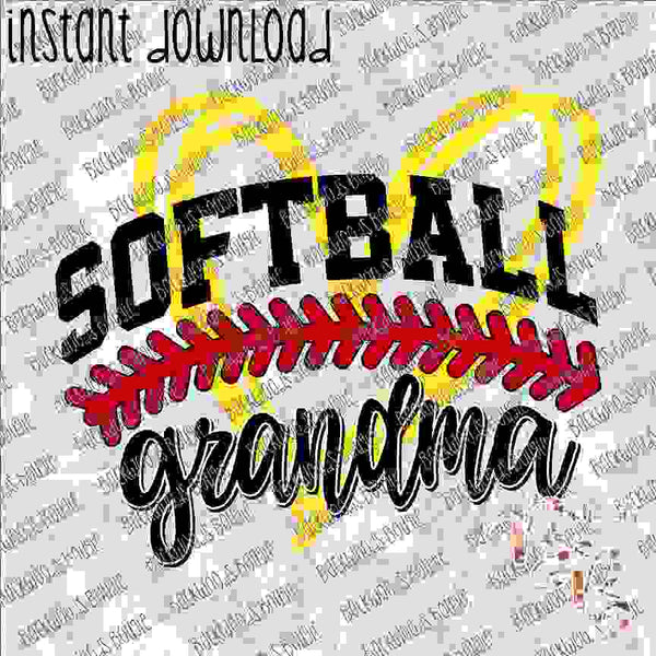 Softball Grandma INSTANT DOWNLOAD print file PNG