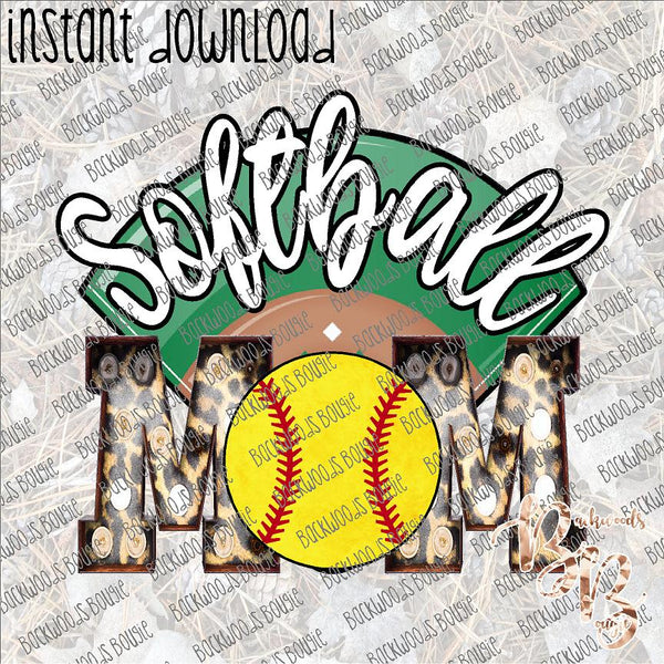 Softball Mom Diamond INSTANT DOWNLOAD print file PNG