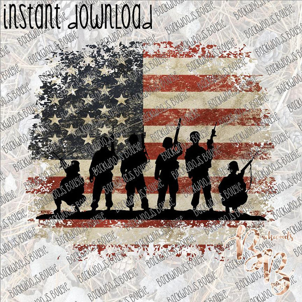 Soldier Flag INSTANT DOWNLOAD print file PNG