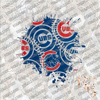 Splat Baseball Cubs SUBLIMATION Transfer READY to PRESS