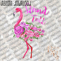 Stand Tall Flamingo INSTANT DOWNLOAD print file PNG