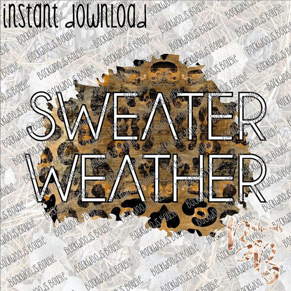 Sweater Weather Leopard INSTANT DOWNLOAD print file PNG