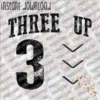 Three up 3 down INSTANT DOWNLOAD print file PNG