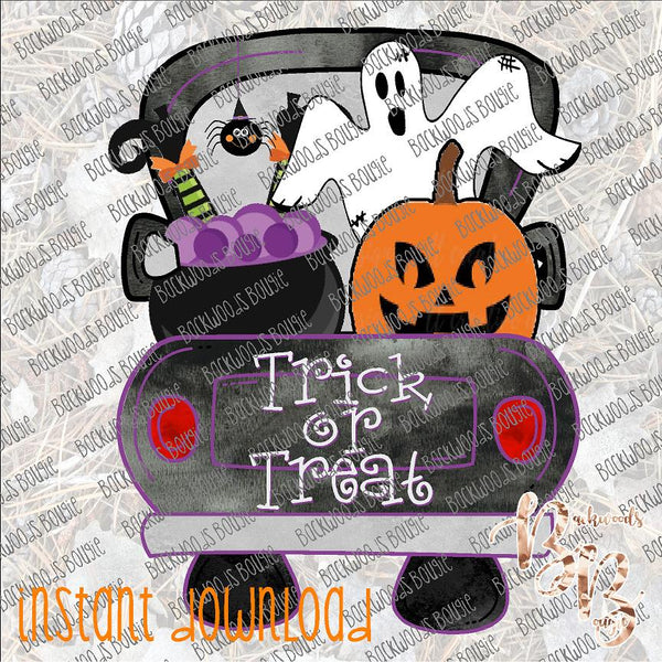 Trick or Treat Truck INSTANT DOWNLOAD print file PNG