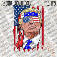 Trump in Glasses INSTANT DOWNLOAD print file PNG