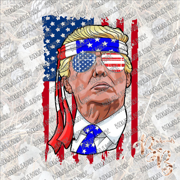 Trump in Glasses SUBLIMATION Transfer READY to PRESS