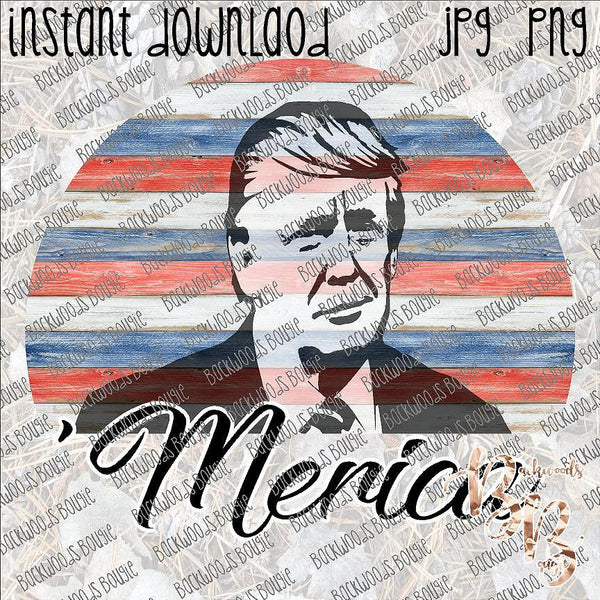 Trump 'Merica Circle INSTANT DOWNLOAD print file PNG