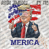 Trump 'Merica Thumbs Up INSTANT DOWNLOAD print file PNG