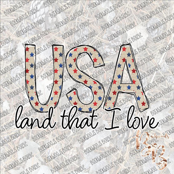 USA Land that I Love 2 SUBLIMATION Transfer READY to PRESS