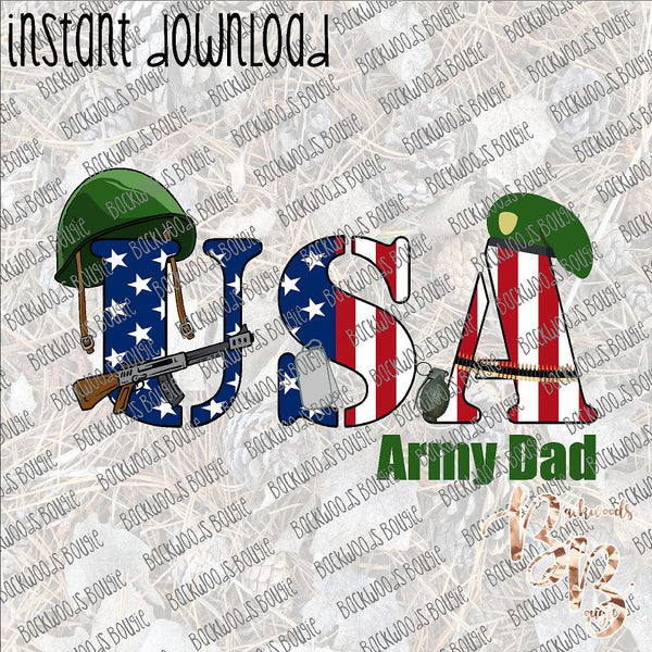 USA Army Dad INSTANT DOWNLOAD print file PNG