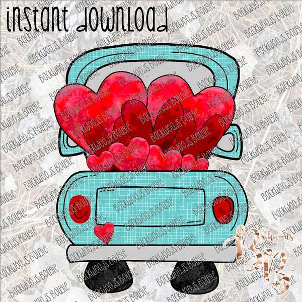 Valentine Truck INSTANT DOWNLOAD print file PNG