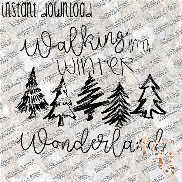 Walking in a Winter Wonderland 2 INSTANT DOWNLOAD print file PNG