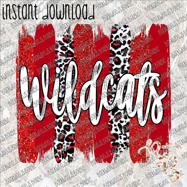 Wildcats Brushstrokes INSTANT DOWNLOAD print file PNG