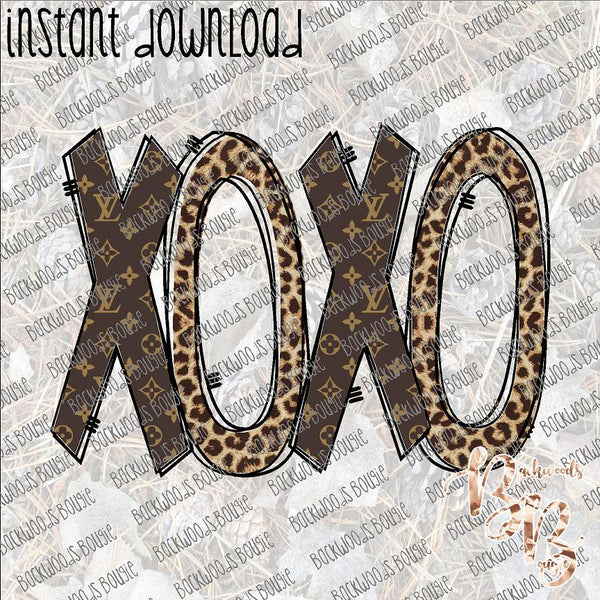 XOXO Leopard and Louis INSTANT DOWNLOAD print file PNG