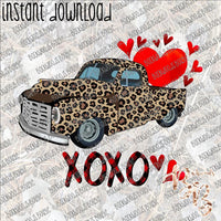 XOXO Truck INSTANT DOWNLOAD print file PNG