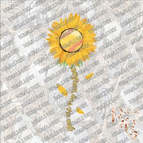 You are my Sunshine Sunflower Softball SUBLIMATION Transfer READY to PRESS