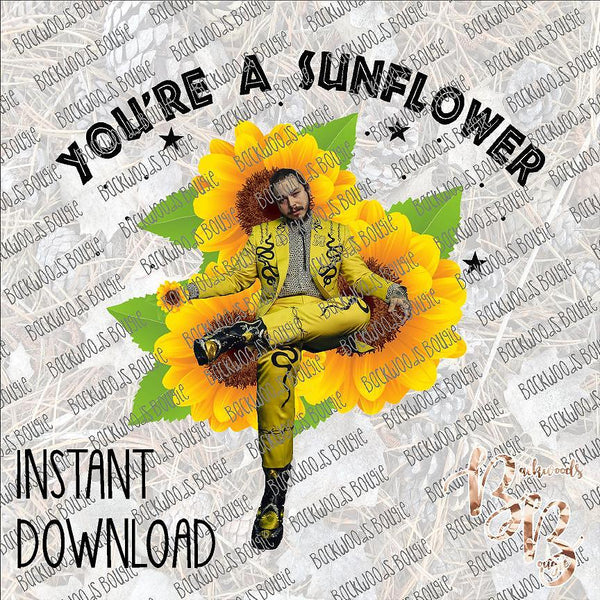 You're a Sunflower Post Malone INSTANT DOWNLOAD print file PNG